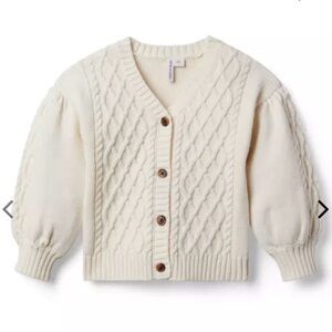 Janie & Jack Cream and Sugar Cable Knit Cardigan